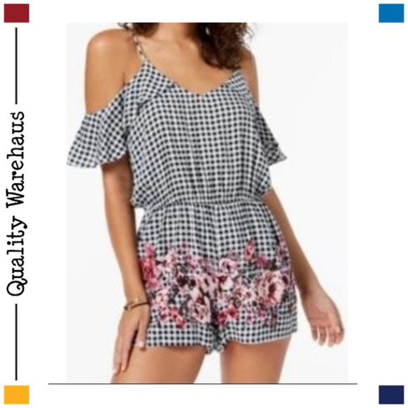 Be Bop Juniors Flutter-Sleeved Cold-Shoulder Romper
